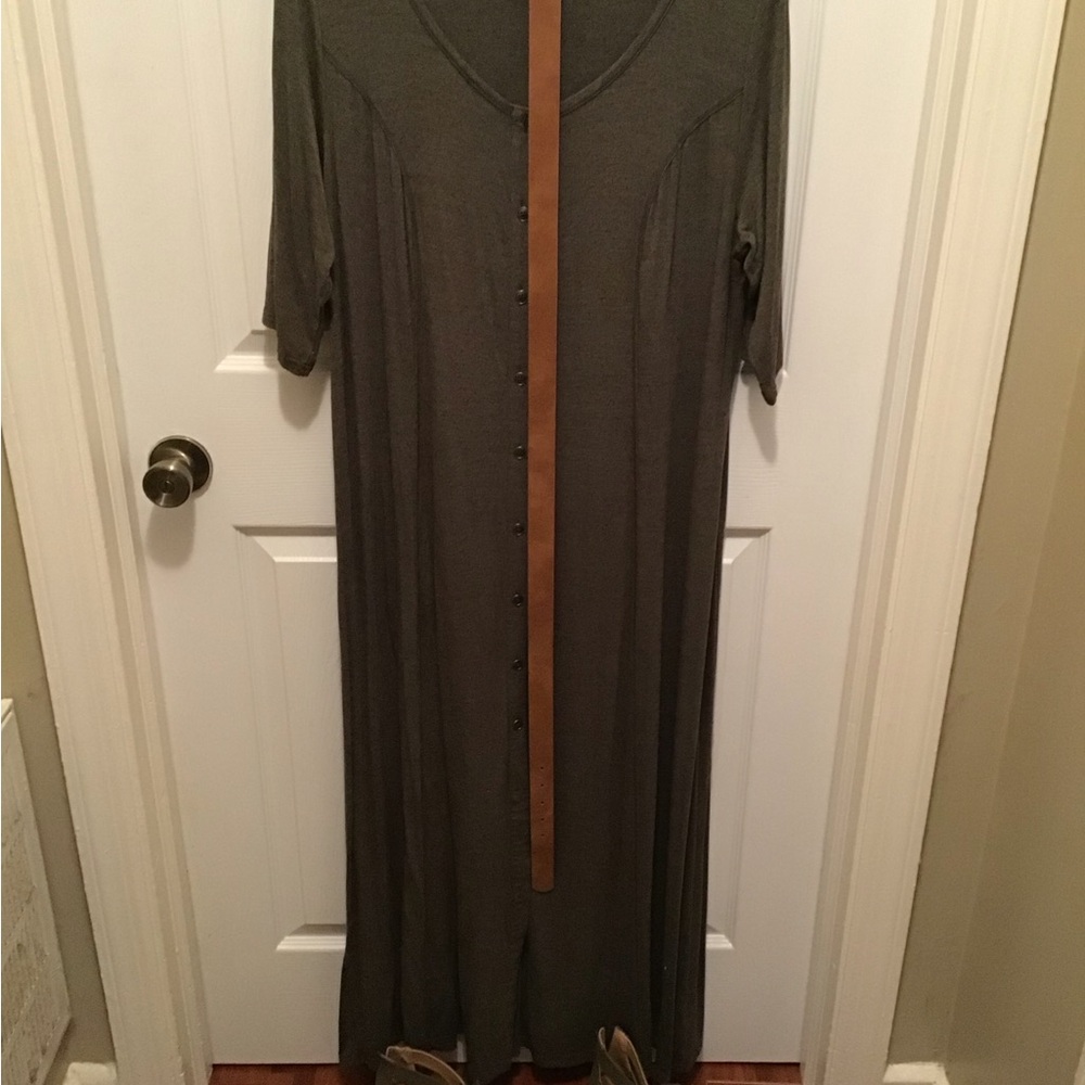 Roaman's Olive Green Maxi Dress